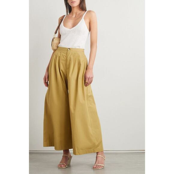 Doen Addie 100% Organic Cotton Lace Picot Trim V Neck Tank Top White Size XL - Picture 1 of 8